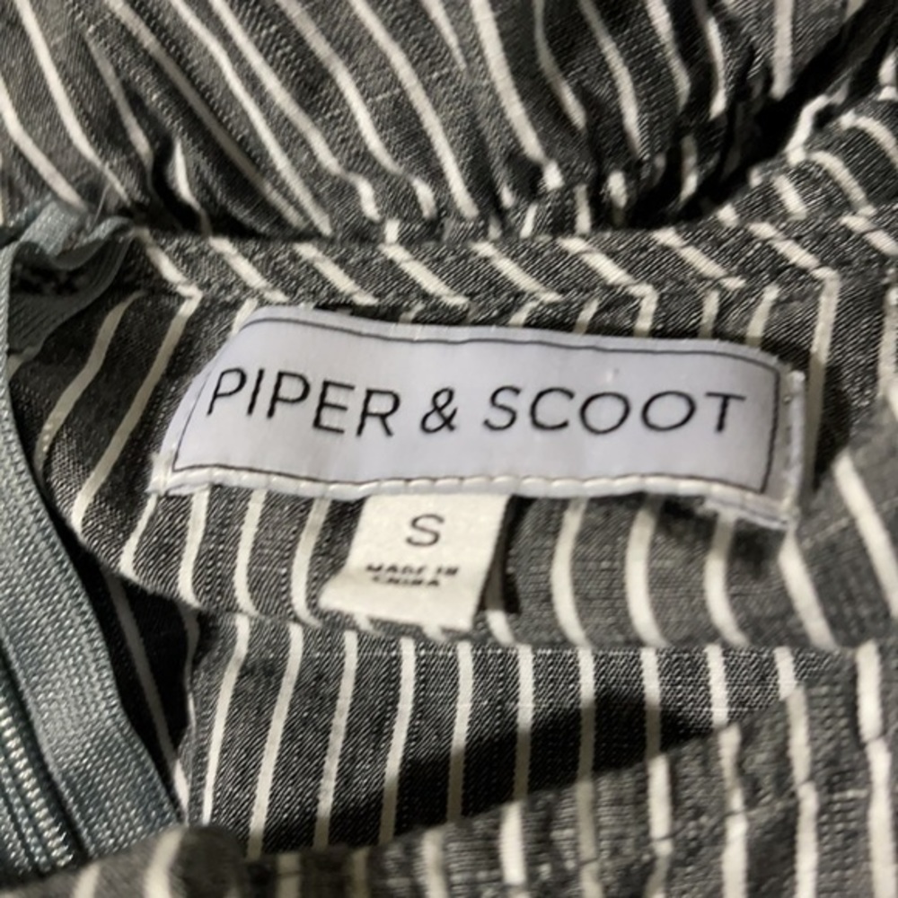 Piper And Scoot Tower Stripped Jumpsuit- Charcoal - image 3